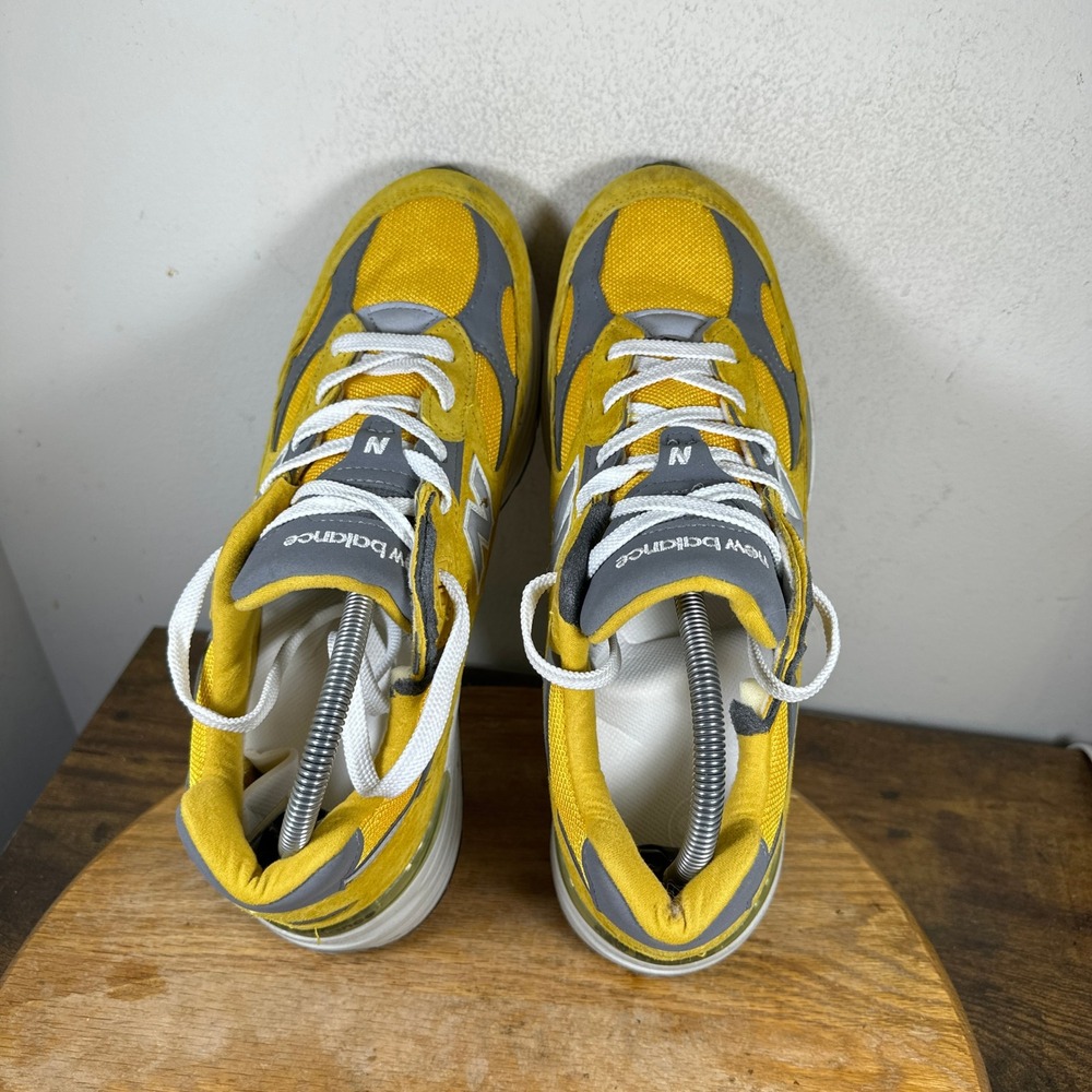 New Balance 992 Made in USA Yellow Grey Suede Sneakers M992BB Mens Size 9.5 D - Picture 9 of 10